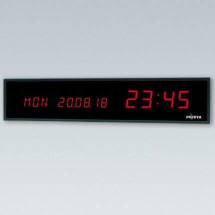 PEWETA 91.512.551 LED-Digitaluhr, 1-zeilig, Datum/Uhrzeit, Ziffernhöhen 57/30 mm, Ziffernfarbe Rot