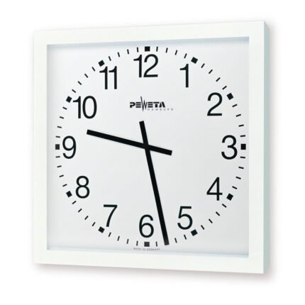 PEWETA 52.370.511-59 Funkuhr 230 V für innen, 500 x 500 mm, Zifferblatt weiß, arabische Zahlen