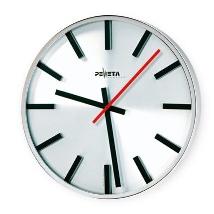 PEWETA 72.232.441 Nebenuhr 12/24 V Minuten-, Sekundenimpuls, Ø 400 mm, Zifferblatt silber-eloxiert