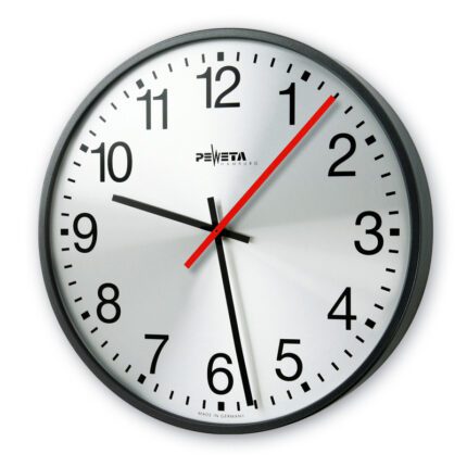PEWETA 72.240.311 Nebenuhr 12/24 V Minuten-, Sekundenimpuls, Ø 300 mm, Zifferblatt silber-eloxiert, arabische Zahlen
