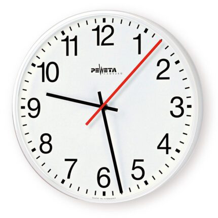 PEWETA 72.271.211 Nebenuhr 12/24 V Minuten-, Sekundenimpuls, Ø 265 mm, Zifferblatt weiß, arabische Zahlen