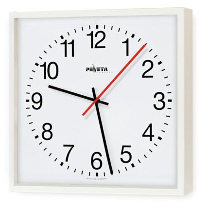 PEWETA 72.281.311 Nebenuhr 12/24 V Minuten-, Sekundenimpuls, 325 x 325 mm, Zifferblatt weiß, arabische Zahlen