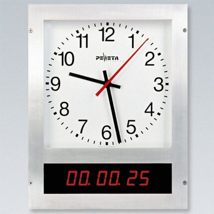 PEWETA 75.480.310 Analog-Einbauuhr mit LED-Digitalanzeige Nebenuhr 12/24 V Sekundenimpuls