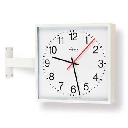 PEWETA 74.282.212 Nebenuhr 12/24 V Minutenimpuls, Synchronsekunde 230 V/50 Hz, 285 x 285 mm, Zifferblätter weiß, arabische Zahlen