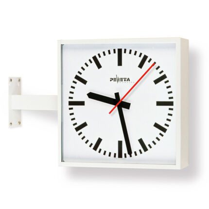 PEWETA 75.282.222 Nebenuhr 12/24 V Sekundenimpuls, 285 x 285 mm, Zifferblätter weiß, DIN-Balkenziffern