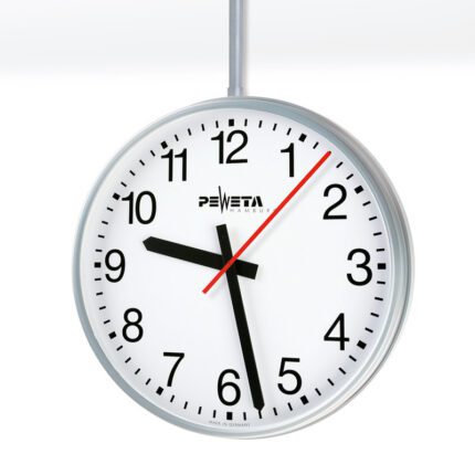 PEWETA 74.352.514 Nebenuhr 12/24 V Minutenimpuls, Synchronsekunde 230 V/50 Hz, Ø 546 mm, Zifferblätter weiß, arabische Zahlen
