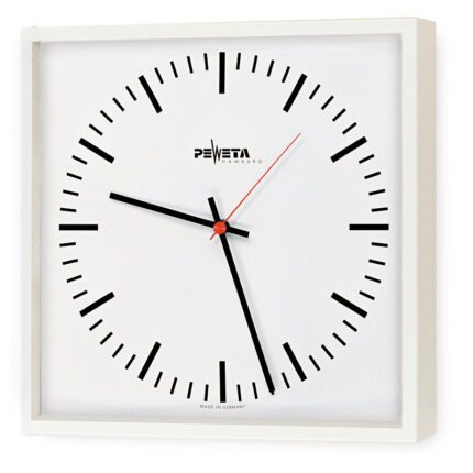 PEWETA 81.281.431 Telegramm-Nebenuhr DCFport24, 425 x 425 mm, Zifferblatt weiß, Feinstrichziffern