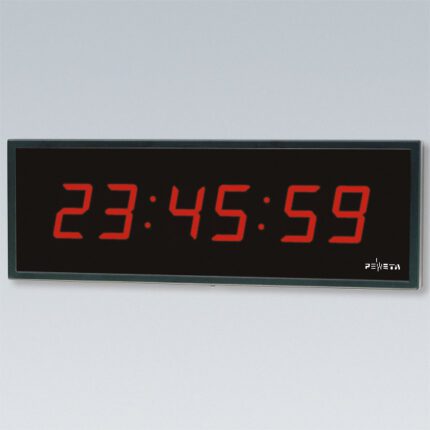 PEWETA 83.511.951 LED-Digitaluhr, 6-stellig, Stunde/Minute/Sekunde, Ziffernhöhe 100 mm, Ziffernfarbe Rot
