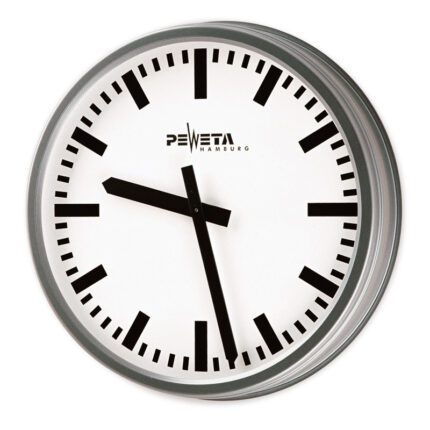 PEWETA 81.730.521 Außenuhr als Telegramm-Nebenuhr DCFport24, Ø 546 mm, Zifferblatt weiß, DIN-Balkenziffern