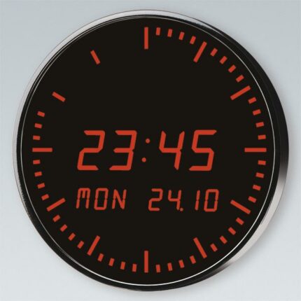 PEWETA 42.525.551 LED-Digitaluhr mit umlaufender Sekunde, Quarzuhr, Netzbetrieb 230 V AC