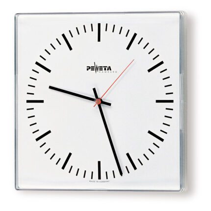 PEWETA 91.280.431 NTP client, NTP Synchronisation über LAN, 425 x 425 mm, Zifferblatt weiß, Feinstrichziffern