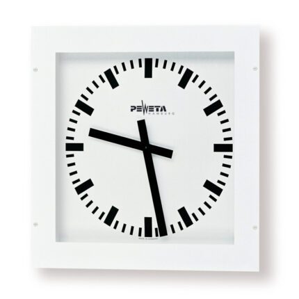PEWETA 91.369.420 NTP client, NTP Synchronisation über LAN, 460 x 460 mm, Zifferblatt weiß, DIN-Balkenziffern